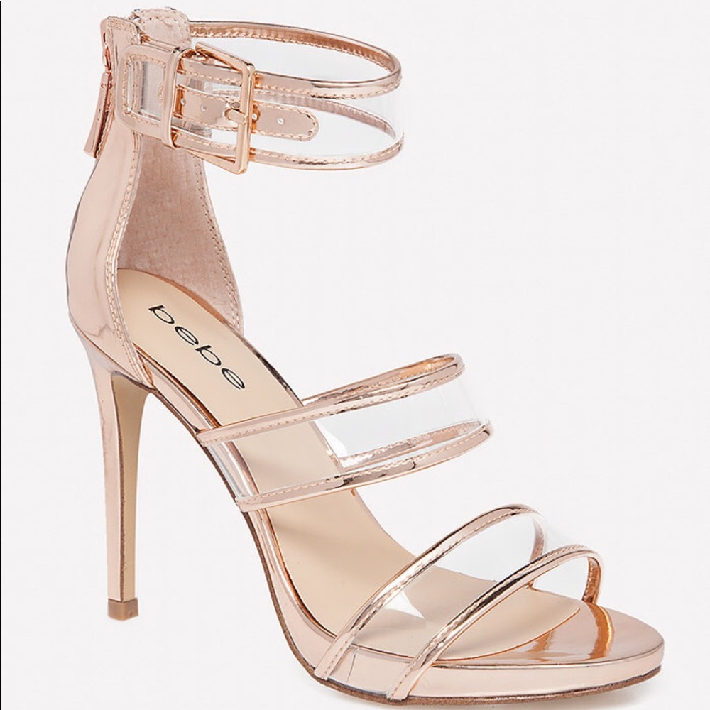 Bebe Auhdrey Clear Strap Sandals
